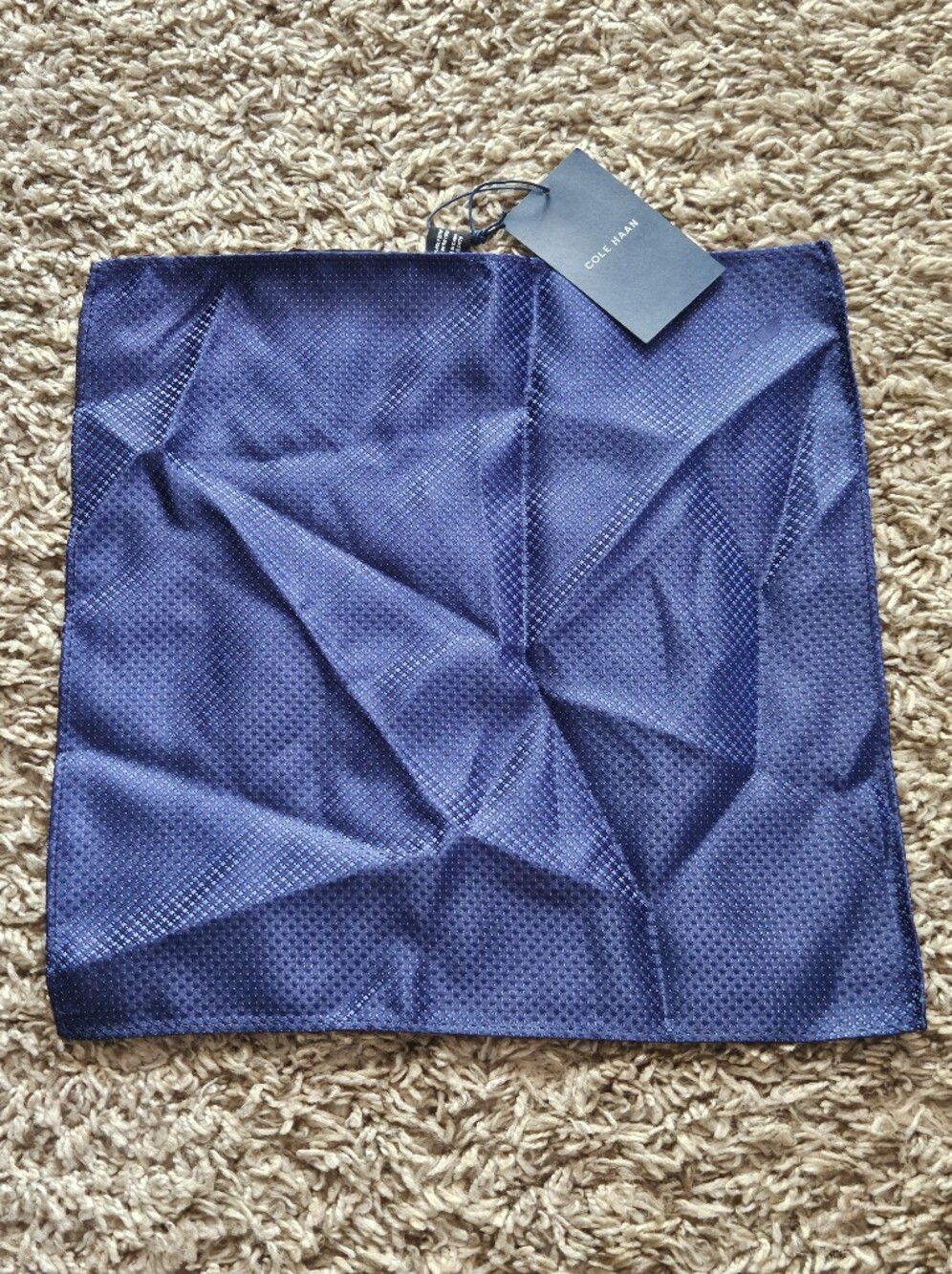 Cole Haan Men's Textured Blue American Airlines Pocket Square New